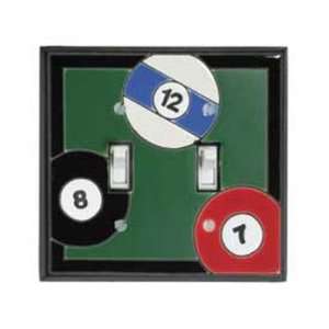  All Fired Up Pool (Billiards) Ceramic Switch Plate / 2 
