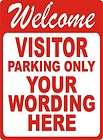 WELCOME VISITOR CHURCH PARKING 9 X 12 ALUMINUM SIGN  