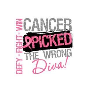  Cancer Picked The Wrong Diva   Breast Cancer Pins 
