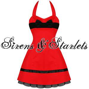 RED BOW GOTH EMO PUNK MINI PROM PARTY CLUBBING DRESS  