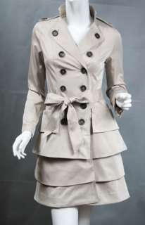 TIERED Trench Coat/Dress Two Paths Jacket Long Belt NWT  