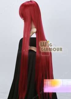 Fashion Anime Dark Red Cosplay Hair Wig Long Bangs  