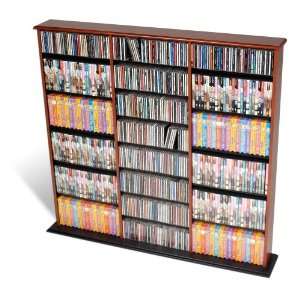  CD / DVD / VHS 960 Multimedia Floor Storage Rack in Cherry 