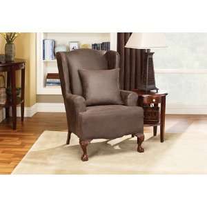  Stretch Leather Wing Back Chair Slipcover