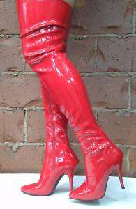 Red Stretch Thigh High Wonder Woman Costume Boots 9  