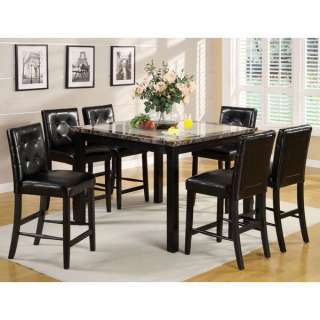 Atlas 7 Piece Faux Marble Top Counter Height Table Set  