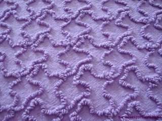   Amethyst Purple Vintage Cabin Crafts Squiggle Chenille Bedspread Fabr