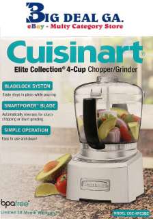 Cuisinart Elite Collection 4 Cup Chopper/Grinder CGC 4PC3BC NIB  