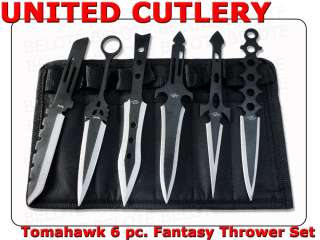 United Cutlery Tomahawk 6 Piece Fantasy Throwing Knife Set + Nylon 