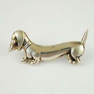 Vintage Parra Mexican Sterling Silver Brooch Dachshund  