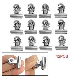  Silver Tone 12 PCS Metal Office Paper Binder Clips 20mm 