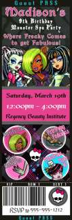   Monster High Birthday Invitations Dead Tired, Spa & Dawn of the Dance
