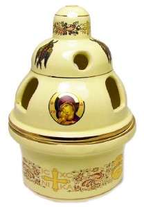 Greek HEAT PROOF CHURCH OIL LAMP 6 24KT GOLD  