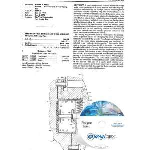   Patent CD for PITCH CONTROL FOR ROTARY WING AIRCRAFT 