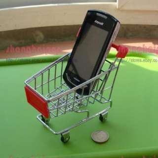 Mini Shopping Cart Desk Organizer Phone Holder Toy Gift  