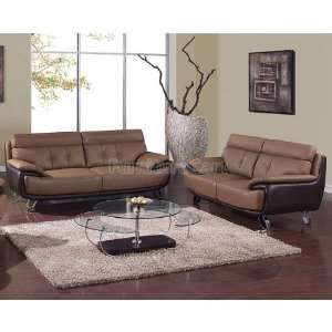  Global Furniture A159 Tan/ Brown Modern Living Room Set 