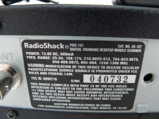 RadioShack Pro 197 Digital Trunking Desktop / Mobile Radio Scanner