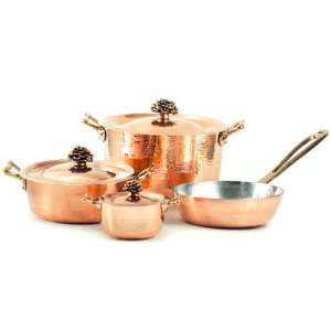  Amoretti Brothers Hammered Copper Cookware, 7 Piece Set 