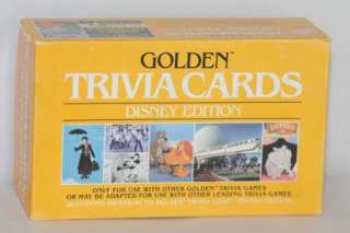 Disney Edition Golden Trivia Cards Trivial Pursuit 1984  