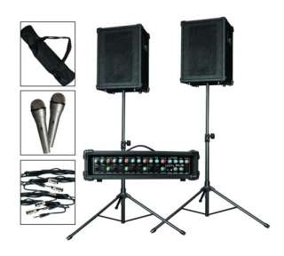 Kona PA DJ sound System 4 Channel Mixer, Speakers, Mics  