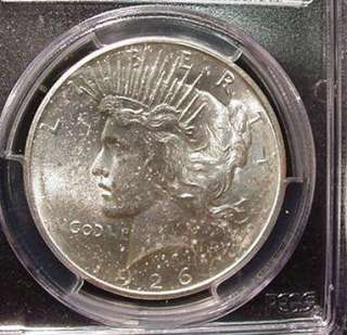 Dazzlin Dollar 1926 D Silver Peace Dollar PCGS Mint State 62  