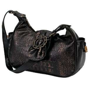  Embassytrade Faux Crocodile Handbag with Antique Gold Tone 