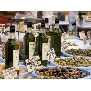  Olives and Olive Oil on Sale at a Market, Provence Alpes Cote D 