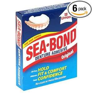  Sea Bond Denture Adhesive, Original, 15 uppers per Pack 
