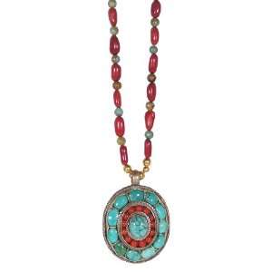  Dharma Wheel Necklace Naga Land Tibet Sacred Stones Amulet 
