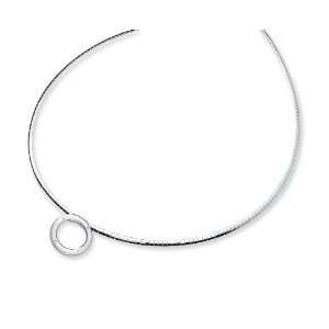   Silver and Diamond Circle Slide Necklace   JewelryWeb Jewelry