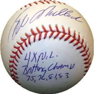 Bill Madlock autographed Baseball inscribed 4x NL Bat Champ