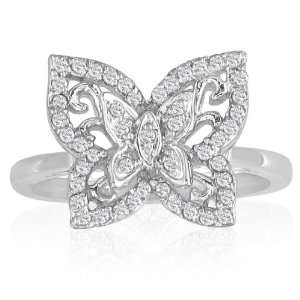 Just Like Blake Livelys Diamond Butterfly Ring in 10K White Gold (1 