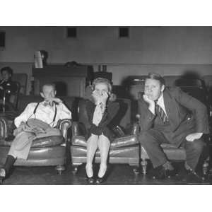 Garson Kanin, Carole Lombard and Charles Laughton at Screening of 