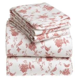   Ounce Luxury Weight Flannel Full Sheet Set, Chloe Red