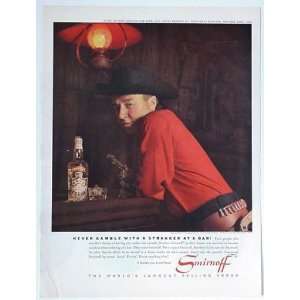  1963 George Gobel Cowboy Smirnoff Vodka Print Ad (1021 