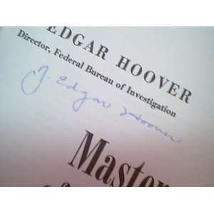 Hoover, J. Edgar Masters Of Deceit 1958 Book Signed Autograph First 