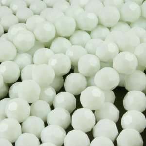  14mm White Snow Jade Faceted Round Beads Arts, Crafts 