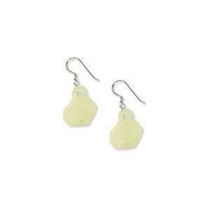    Sterling Silver Citrine and Yellow Jade Earrings   QE5882 Jewelry