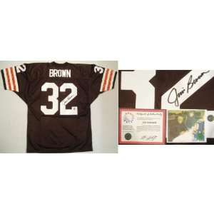  Jim Brown Signed Browns Stat Jersey