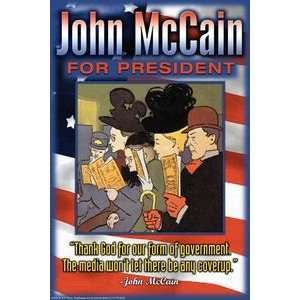 John McCain For President   12x18 Framed Print in Gold Frame (17x23 