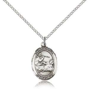  .925 Sterling Silver St. Saint Joshua Medal Pendant 3/4 x 