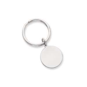    Rhodium Plated Polished Round Key Ring Kelly Waters Jewelry