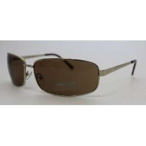 Kenneth Cole Reaction Metal Aviator Sunglass Shiny Gold / Solid Brown 