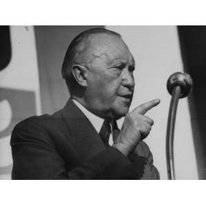 German Konrad Adenauer, During His Pre Election Speech Photographic 