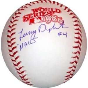 Lenny Dykstra Autographed/Hand Signed World Series Baseball with Nails 