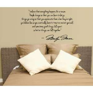Marilyn Monroe Wall Decal Decor Quote I Believe things happenLarge 