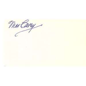  Max Carey Autographed 3x5 Card