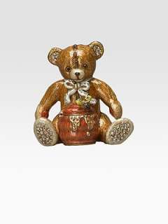 Jay Strongwater   Jeweled Teddy Bear with Honey Pot    
