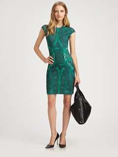 McQ Alexander McQueen   Cable Print Cap Sleeve Dress