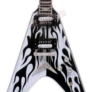 Michael Schenker Two Tone Flamed Flying V Miniature Guitar